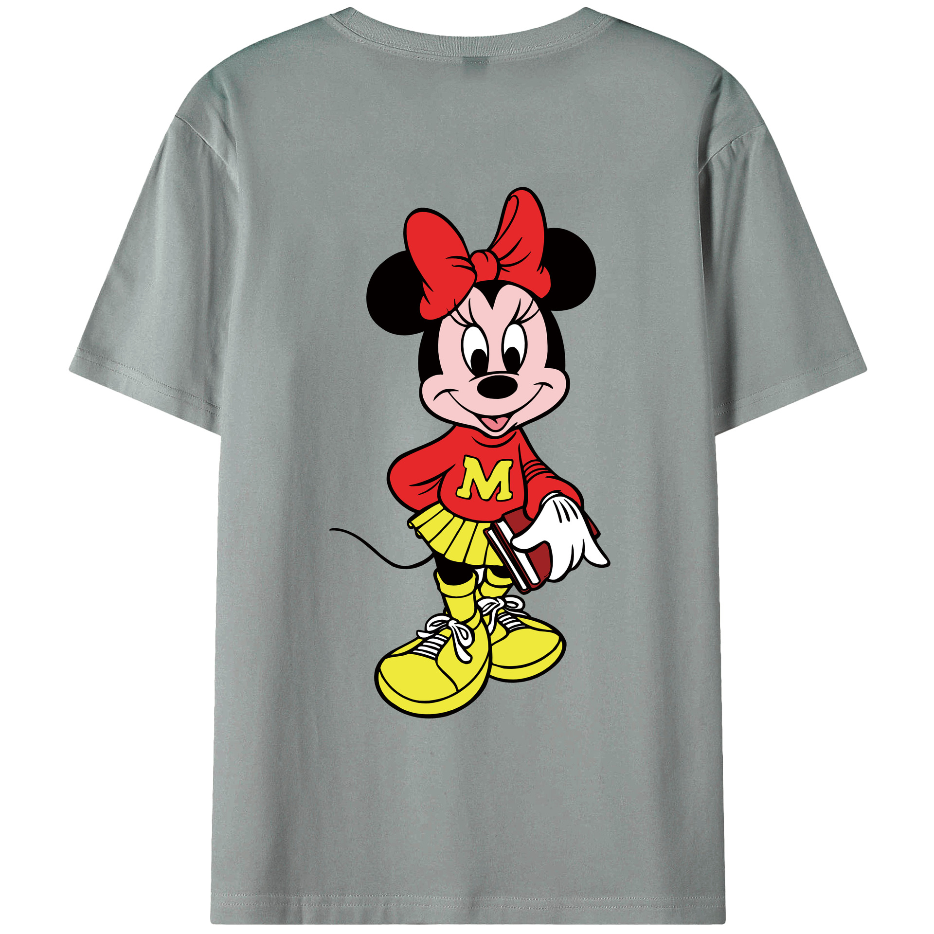 ミッキーマウス Mickey Mouse 綿100％ メンズ半袖Tシャツ（バックプリント） 通気性